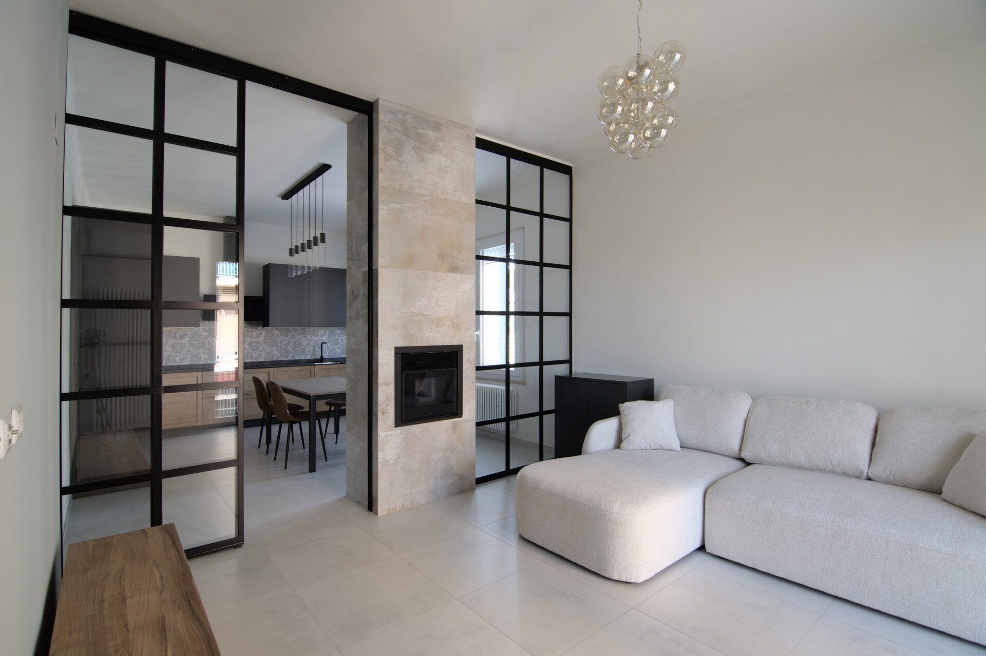 Living dettaglio decoro parete